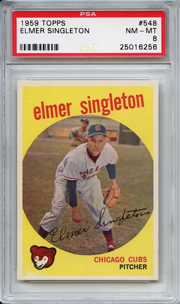 1959 Topps 548 Elmer Singleton PSA NM-MT 8