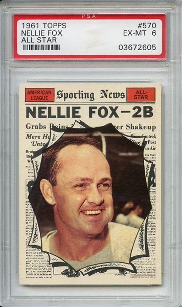 1961 Topps 570 Nellie Fox All Star PSA EX-MT 6