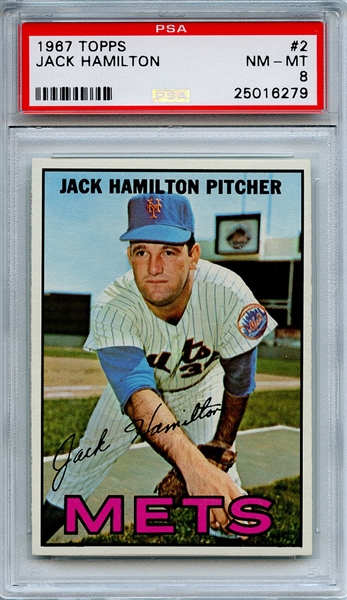 1967 Topps 2 Jack Hamilton PSA NM-MT 8