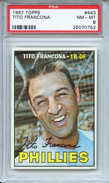 1967 Topps 443 Tito Francona PSA NM-MT 8