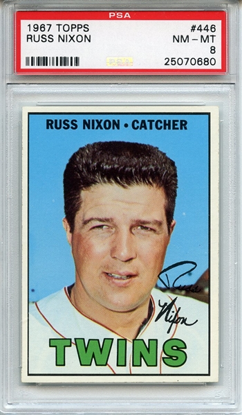1967 Topps 446 Russ Nixon PSA NM-MT 8