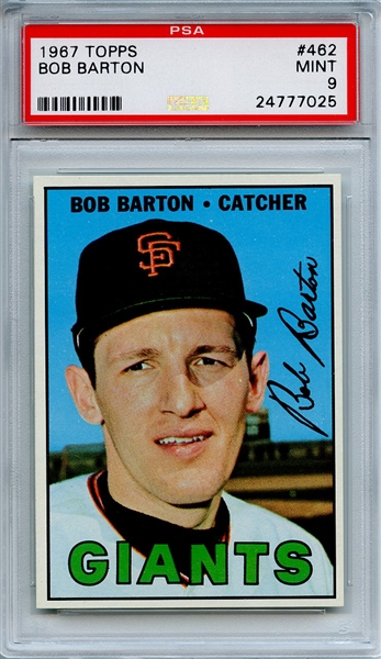 1967 Topps 462 Bob Barton PSA MINT 9