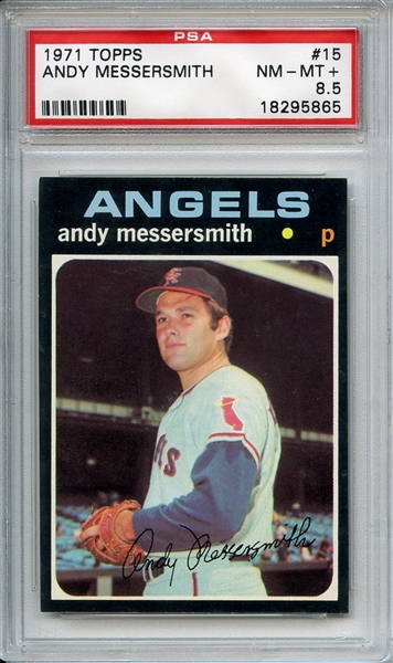 1971 Topps 15 Andy Messersmith PSA NM-MT+ 8.5