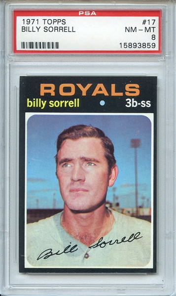 1971 Topps 17 Billy Sorrell PSA NM-MT 8