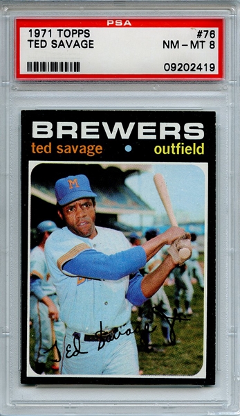 1971 Topps 76 Ted Savage PSA NM-MT 8