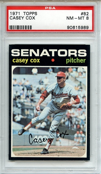1971 Topps 82 Casey Cox PSA NM-MT 8