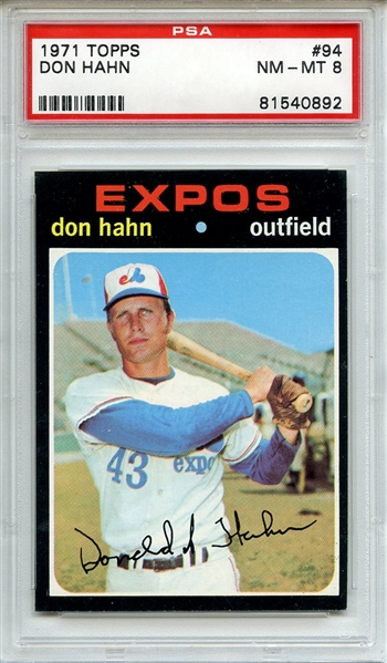 1971 Topps 94 Don Hahn PSA NM-MT 8