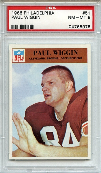 1966 Philadelphia 51 Paul Wiggin PSA NM-MT 8