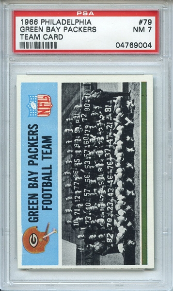 1966 Philadelphia 79 Green Bay Packers Team PSA NM 7
