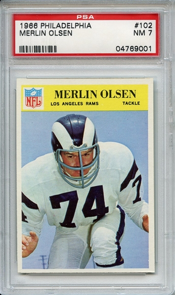 1966 Philadelphia 102 Merlin Olsen PSA NM 7