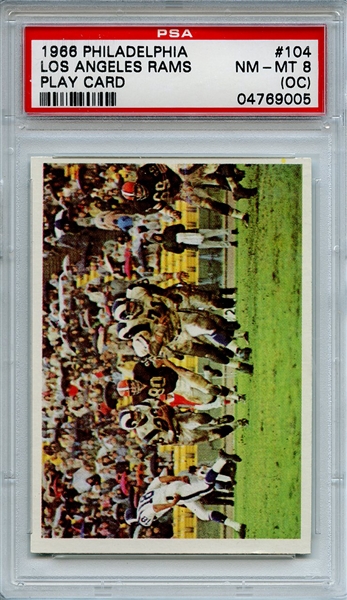 1966 Philadelphia 104 Los Angeles Rams Play Card PSA NM-MT 8 (OC)