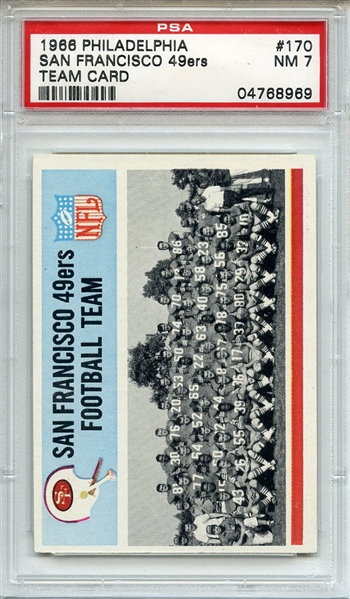 1966 Philadelphia 170 San Francisco 49ers Team PSA NM 7