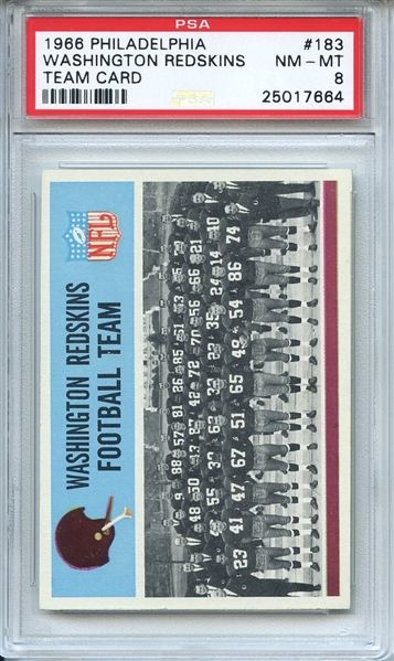 1966 Philadelphia 183 Washington Redskins Team PSA NM-MT 8