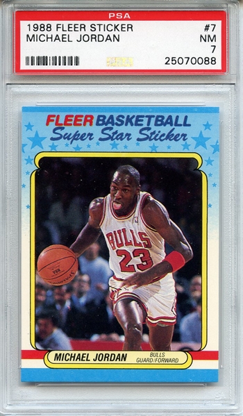 1988 Fleer Stickers 7 Michael Jordan PSA NM 7