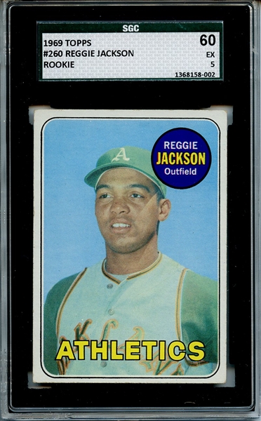1969 Topps 260 Reggie Jackson RC SGC EX 60 / 5