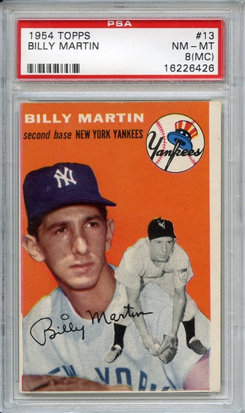 1954 Topps 13 Billy Martin PSA NM-MT 8 (OC)
