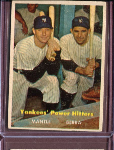 1957 Topps 407 Yankees Power Hitters/Mickey Mantle/Yogi Berra VG #D79606