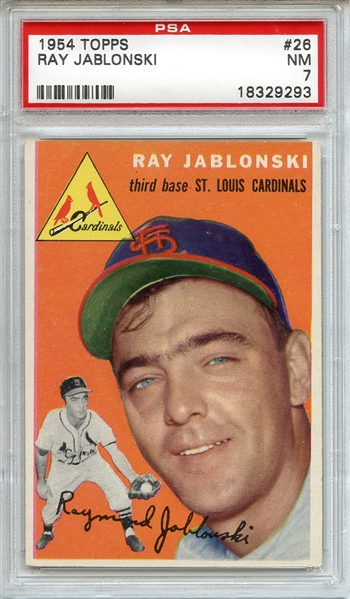 1954 Topps 26 Ray Jablonski PSA NM 7