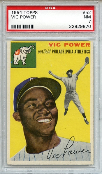 1954 Topps 52 Vic Power PSA NM 7