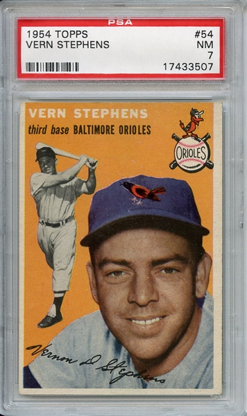 1954 Topps 54 Vern Stephens PSA NM 7
