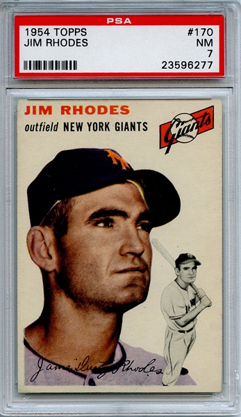 1954 Topps 170 Jim Rhodes PSA NM 7