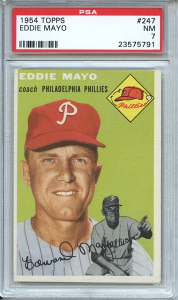 1954 Topps 247 Eddie Mayo PSA NM 7