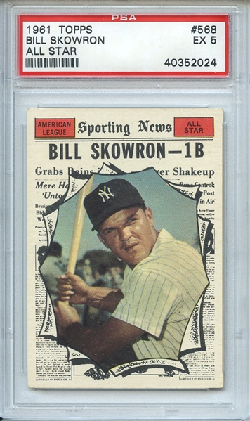 1961 Topps 568 Bill Skowron All Star PSA EX 5