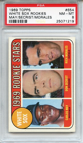 1969 Topps 654 Chicago White Sox Rookies PSA NM-MT 8