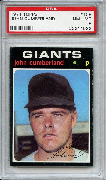 1971 Topps 108 John Cumberland PSA NM-MT 8