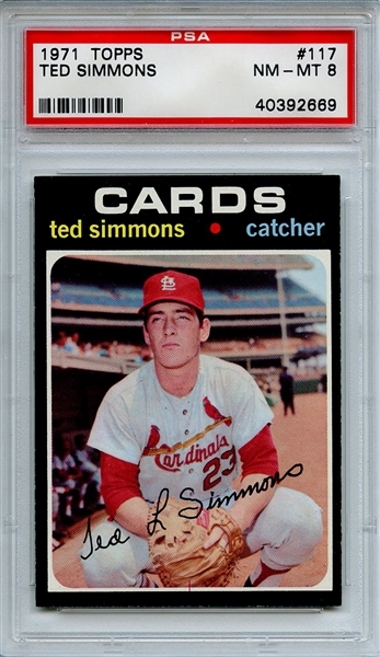 1971 Topps 117 Ted Simmons RC PSA NM-MT 8