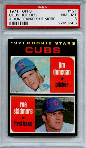 1971 Topps 121 Chicago Cubs Rookies PSA NM-MT 8
