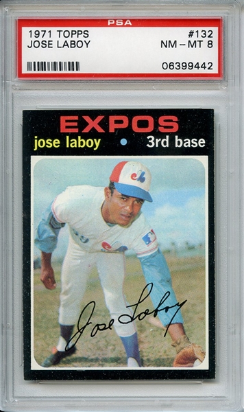 1971 Topps 132 Jose Laboy PSA NM-MT 8