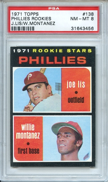 1971 Topps 138 Philadelphia Phillies Rookies PSA NM-MT 8