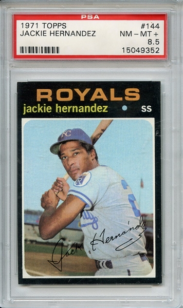 1971 Topps 144 Jackie Hernandez PSA NM-MT+ 8.5