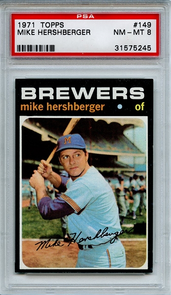 1971 Topps 149 Mike Hershberger PSA NM-MT 8