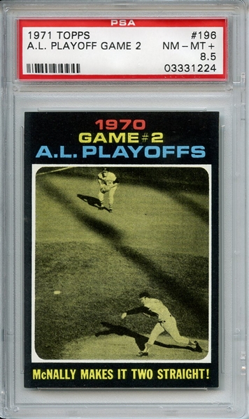 1971 Topps 196 AL Playoff Game 2 PSA NM-MT+ 8.5