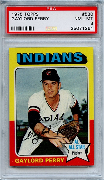 1975 Topps 530 Gaylord Perry PSA NM-MT 8