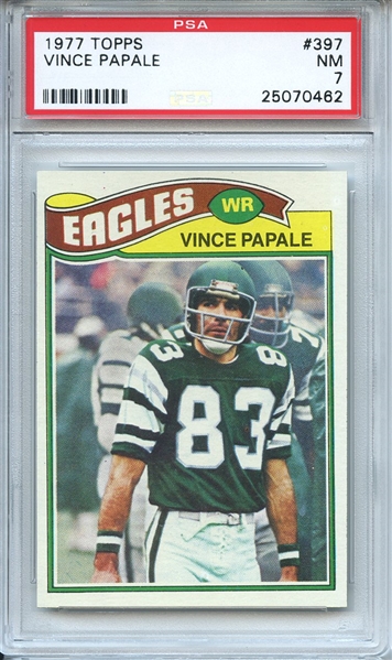 1977 Topps 397 Vince Papale RC PSA NM 7