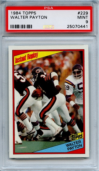 1984 Topps 229 Walter Payton Instant Replay PSA MINT 9