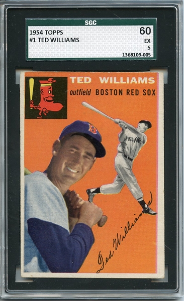 1954 Topps 1 Ted Williams SGC EX 60 / 5