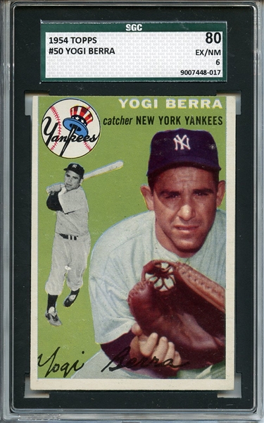 1954 Topps 50 Yogi Berra SGC EX/MT 80 / 6