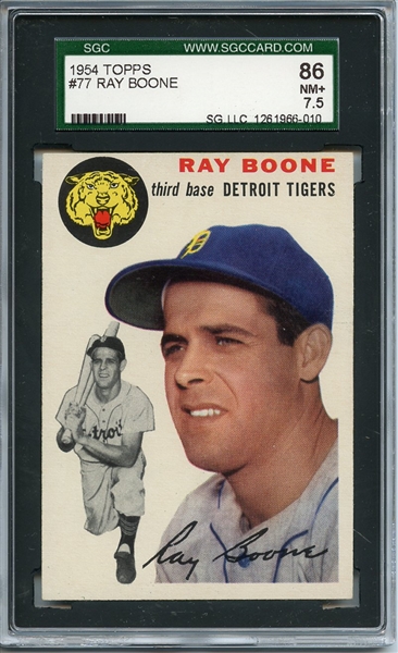 1954 Topps 77 Ray Boone SGC NM 84 / 7