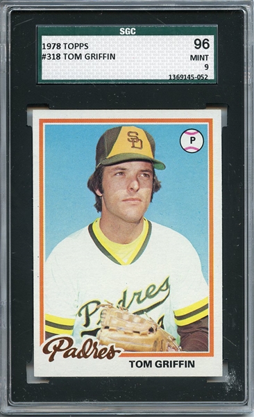 1978 Topps 318 Tom Griffin SGC MINT 96 / 9