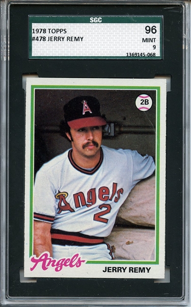 1978 Topps 478 Jerry Remy SGC MINT 96 / 9