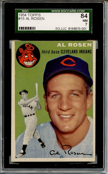 1954 Topps 15 Al Rosen SGC NM 84 / 7