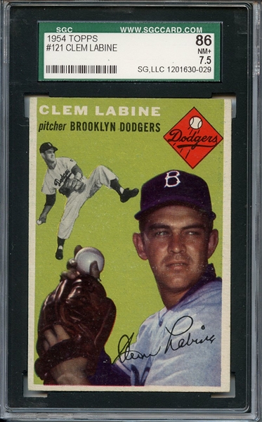 1954 Topps 121 Clem Labine SGC NM+ 86 / 7.5