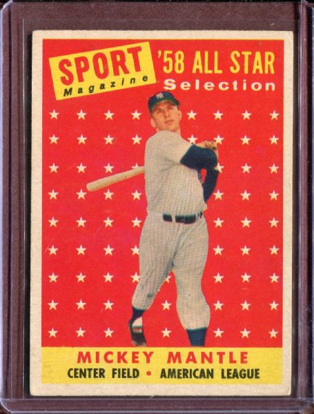 1958 Topps 487 Mickey Mantle AS TP EX #D117040