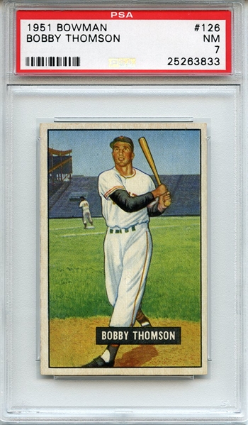1951 Bowman 126 Bobby Thomson PSA NM 7