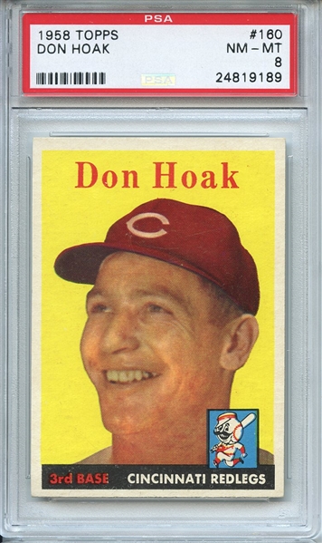 1958 Topps 160 Don Hoak PSA NM-MT 8