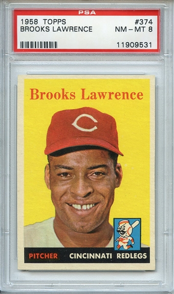 1958 Topps 374 Brooks Lawrence PSA NM-MT 8